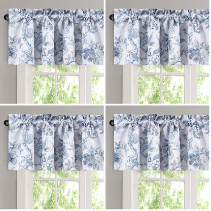 H.VERSAILTEX Blackout Curtain Valances for Kitchen Window/Living Room/Bathroom Privacy Added Rod Pocket Home Decoration Winow Valance, 52" W x 18" L, Floral in Sage and Brown