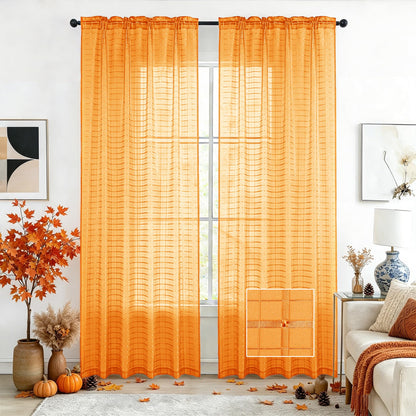 SpaceDresser Sheer Voile Curtains for Living Room 84 Inch Long 2 Panels