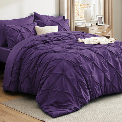 Bedsure 7-Piece King Size Comforter Set & Sheets, Grey King Bedding