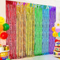 2 Pack Foil Curtain Backdrop Curtains Silver Tinsel Door Streamers Birthday Party Decorations Photo Backdrop Props for Party Graduation Wedding Bachelorette Christmas Baby Shower