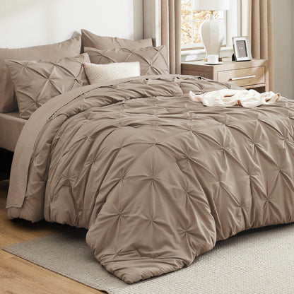 Bedsure 7-Piece Queen Bedding Comforter Set & Sheet Set, Grey Bed in a Bag