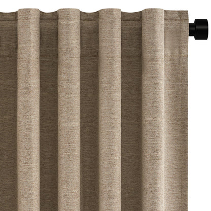Topfinel Cream Linen Blackout Curtains 84 Inch Long for Bedroom Living Room, Ivory Pinch Pleat Back Tab Full Blackout Drapes Farmhouse Boho Curtains for Window, White Neutral Curtains 52" X 84" 7 FT