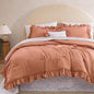 BLOOMHAVEN Queen Comforter Set-7 Pieces Ruffle Bedding with Floral Sheet