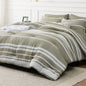 Bedsure Queen Comforter Set, Blue Striped Bedding Set, 7 Piece