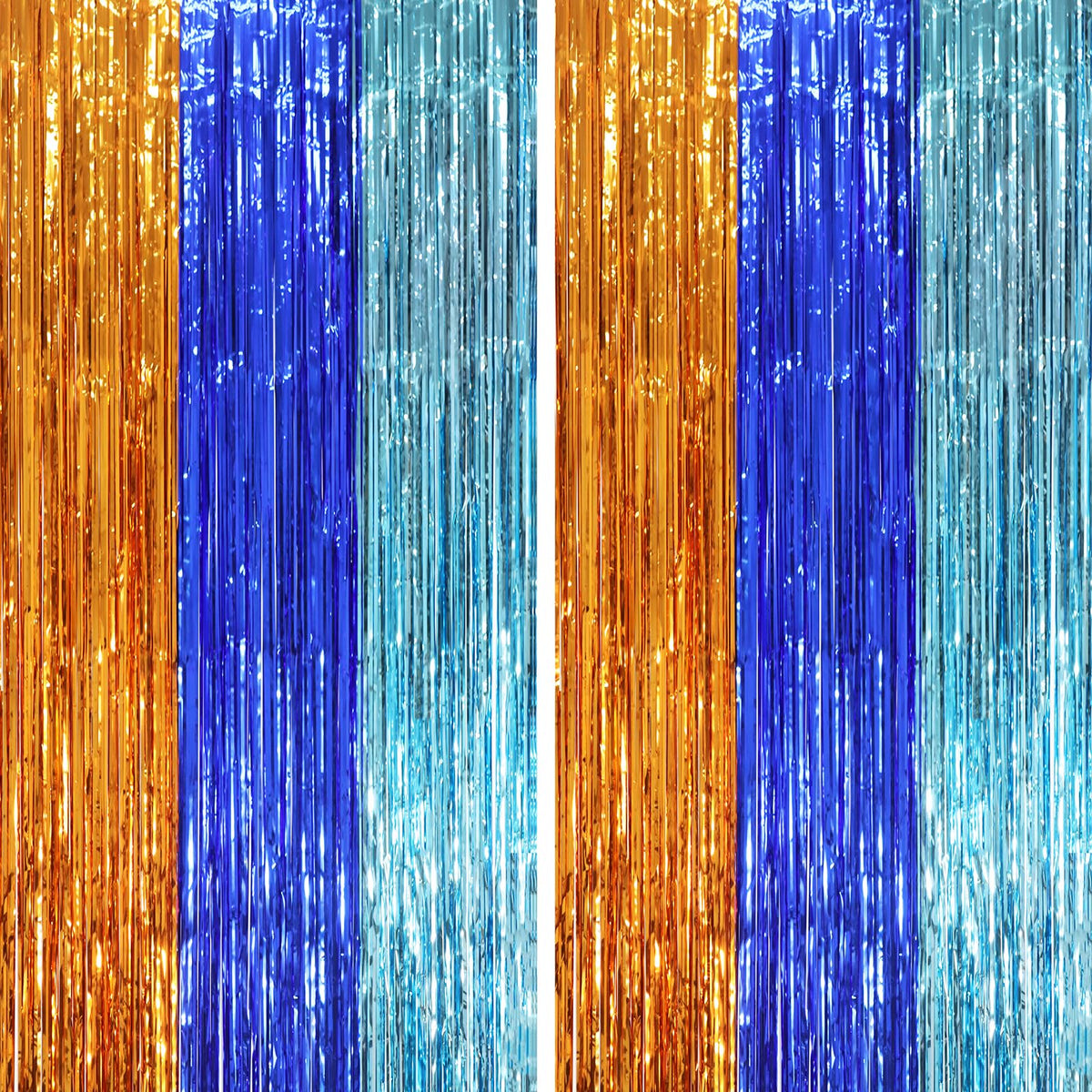 Voircoloria Laser Pink Foil Fringe Backdrop Curtains,3.3x6.6ft, 2 Pack