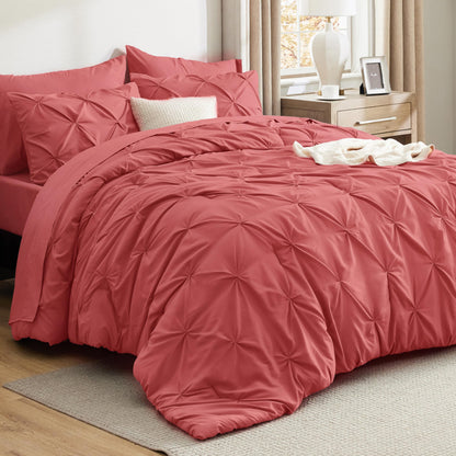 Bedsure 7-Piece King Size Comforter Set & Sheets, Olive Green King Bedding