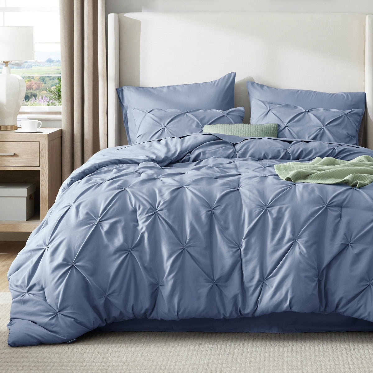 Bedsure 7-Piece King Size Comforter Set & Sheets, Olive Green King Bedding