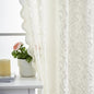 ALIGOGO Short White Lace Kitchen Curtains 36 Length 2 Panels W26 x L36 Inch