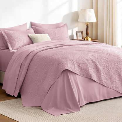Love's cabin Quilts for Queen Bed Blue Bedspreads - Soft Bed Summer Lightweight Bedspread Comforter - Modern Style Coin Pattern Coverlet for All Season - 3 Pieces (1 Quilt, 2 Pillow Shams)