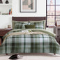 MaiRêve Plaid Queen Comforter Set Navy Blue 7 Pieces Bed in a Bag