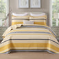 Homzard 100% Cotton Quilt Bedding Set Queen Size Striped Floral Bedspread