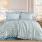 BLOOMHAVEN Queen Comforter Set-7 Pieces Ruffle Bedding with Floral Sheet