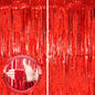 Voircoloria Laser Pink Foil Fringe Backdrop Curtains,3.3x6.6ft, 2 Pack