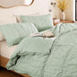 Full Size Comforter Sets - 3 Pieces Blue Ruched Floral Full Bedding Set