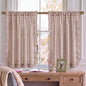 Brown White Gingham Kitchen Curtains 36" Buffalo Plaid Ruffle Cafe Curtains