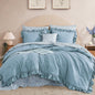 BLOOMHAVEN Queen Comforter Set-7 Pieces Ruffle Bedding with Floral Sheet