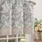jinchan Linen Valance Curtain Farmhouse 16 Inch 1 Panel Blue on Beige
