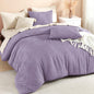 Litanika King Size Comforter Set, 3 Pieces Beige Tufted Boho Bedding Set