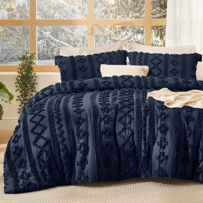 Bedsure Tufted Boho Comforter Set King, Bedroom Decor Bedding Set Beige