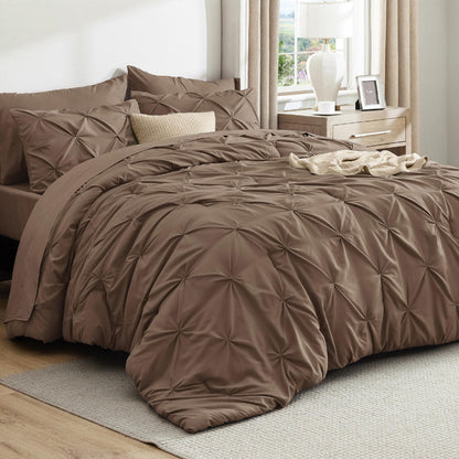 Bedsure 7-Piece King Size Comforter Set & Sheets, Olive Green King Bedding