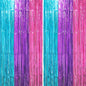 Voircoloria Laser Pink Foil Fringe Backdrop Curtains,3.3x6.6ft, 2 Pack