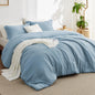 Bedsure Queen Size Comforter Sets, Beige Cationic Dyed Bedding Set 3 Pcs