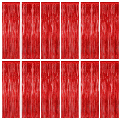 2 Pack Glitter Pink Backdrop, 3.28 FT x 7.05 FT Birthday Party Decorations, Laser Pink Fringe Curtains Foil Streamer Tinsel, Pink Curtains Photo Backdrop Happy Birthday Valentines Day Backdrop