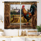 Teal Farmhouse Daisy Kitchen Curtains Wooden Flower Small Short Cafe Window Curtains Rustic Floral Butterfly Country Bathroom Drapes Treatment Tier Curtains 2 Panels (27.5x39 Inch)