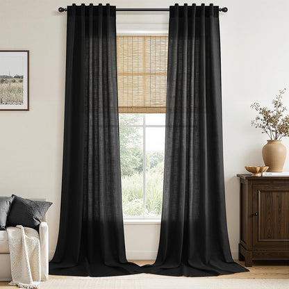 Nanspring Linen Kitchen Window Curtains Over Sink for Cafe 36x36 Inch Cream