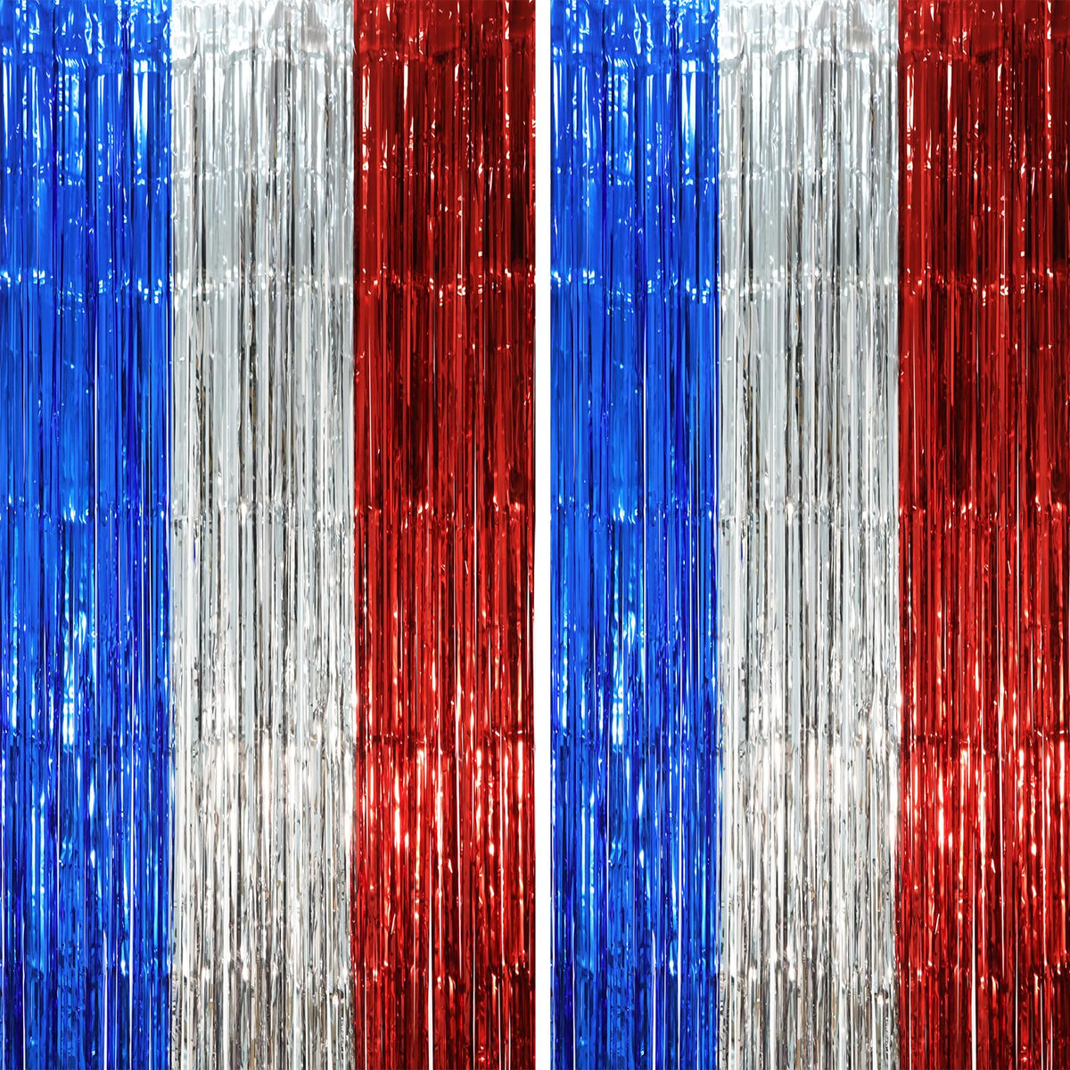 Voircoloria Laser Pink Foil Fringe Backdrop Curtains,3.3x6.6ft, 2 Pack