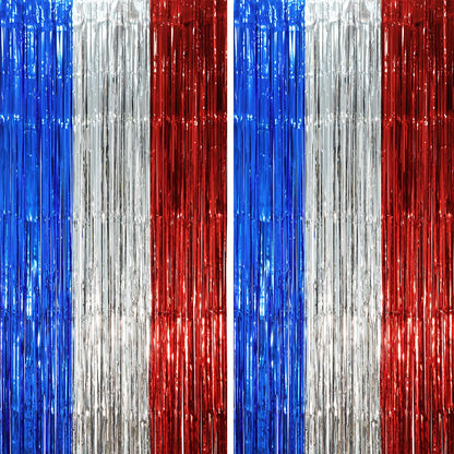 Voircoloria Laser Pink Foil Fringe Backdrop Curtains,3.3x6.6ft, 2 Pack