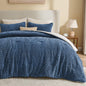 BEDELITE Fluffy Sherpa Queen Comforter Set,Grey