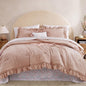BLOOMHAVEN Queen Comforter Set-7 Pieces Ruffle Bedding with Floral Sheet