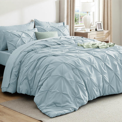 Bedsure 7-Piece King Size Comforter Set & Sheets, Grey King Bedding