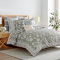 Levtex Home Adare Taupe Reversible King/Cal King Quilt Set (106x92in) and 2 Pillow Shams (36x20in) - Floral Bedding - Taupe White - Cotton King Size Quilt Bedding Set - Lightweight, Soft, Pre-Washed