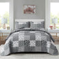 Mybedsoul Boho Quilts Queen Size, Patchwork Floral Bedding Set, Blue