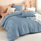 Litanika King Size Comforter Set, 3 Pieces Beige Tufted Boho Bedding Set