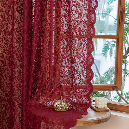 ALIGOGO Short White Lace Kitchen Curtains 36 Length 2 Panels W26 x L36 Inch