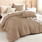 Litanika King Size Comforter Set, 3 Pieces Beige Tufted Boho Bedding Set