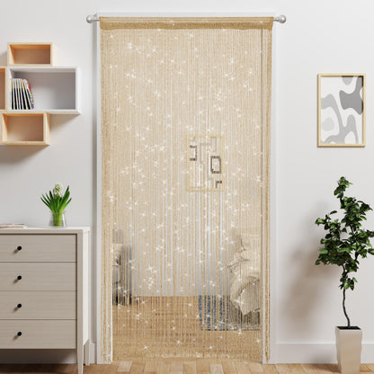 Door String Curtain Doorway Beads Curtains,Hanging Room Divider Beaded Decor Hippie Glitter Fringe Panel Closet Window Doors Sequin Sheer Boho Doors Tassel (Silver)