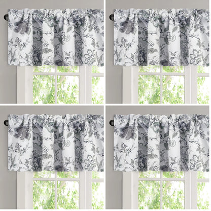 H.VERSAILTEX Blackout Curtain Valances for Kitchen Window/Living Room/Bathroom Privacy Added Rod Pocket Home Decoration Winow Valance, 52" W x 18" L, Floral in Sage and Brown