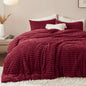Bedsure Large Queen Fluffy Comforter Set, Cozy Fleece Cream White Bedding