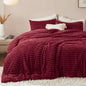 Bedsure Large Queen Fluffy Comforter Set, Cozy Fleece Cream White Bedding