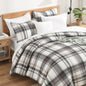 Andency Tan Gingham Comforter Set Twin, Brown Checkered Grid Plaid Bedding