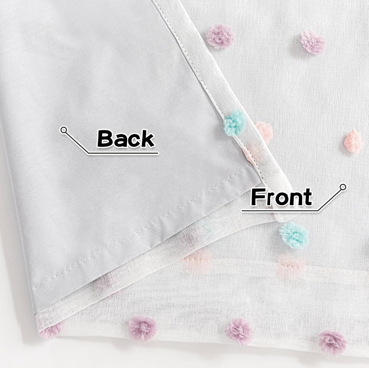 MYSKY HOME Kids Blackout Curtains for Boys Bedroom 84 Inch Long 100% Light Blocking Cute Curtains for Playing Room 2 Panels Grommet Nursery Drapes with Rainbow Pom Pom Sheer 2 Layered 50W x 84L
