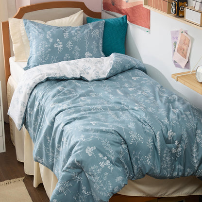 Bedsure Floral Comforter Set Cute Bedding Set Queen Reversible Sage Green
