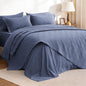 Love's cabin Quilts for Queen Bed Blue Bedspreads - Soft Bed Summer Lightweight Bedspread Comforter - Modern Style Coin Pattern Coverlet for All Season - 3 Pieces (1 Quilt, 2 Pillow Shams)