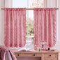 Brown White Gingham Kitchen Curtains 36" Buffalo Plaid Ruffle Cafe Curtains