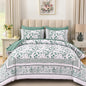 Dobuyly Floral Queen Comforter Set, 7 Piece Bed in a Bag Queen Size Blue Flowers on White Botanical Bedding Set, Soft Microfiber Bedding Comforter Sets with Sheets for All Season