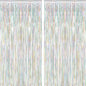 2 Pack Glitter Pink Backdrop, 3.28 FT x 7.05 FT Birthday Party Decorations, Laser Pink Fringe Curtains Foil Streamer Tinsel, Pink Curtains Photo Backdrop Happy Birthday Valentines Day Backdrop